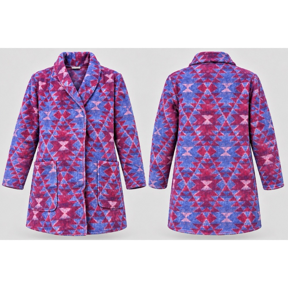 Columbia Women's medium Purple Pink Southwest Fleece Shawl Collar Open Jacket
